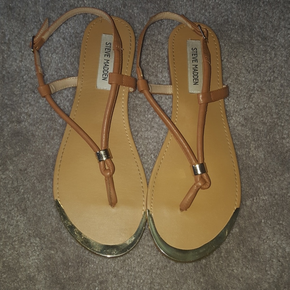 Tan flat sandals